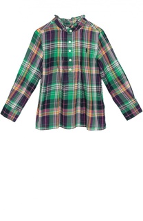 Блуза свободного кроя в клетку Polo Ralph Lauren
