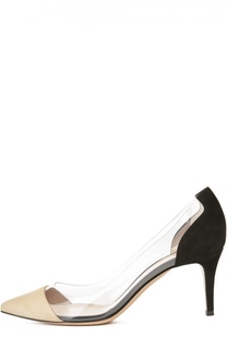 Замшевые туфли Plexi на шпильке Gianvito Rossi