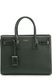 Сумка Sac De Jour Baby с отделкой из кожи змеи Saint Laurent