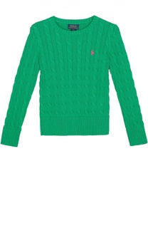 Пуловер фактурной вязки с логотипом бренда Polo Ralph Lauren