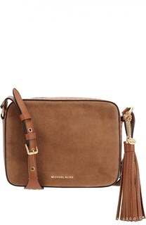 Замшевая сумка Brooklyn Large с металлическими люверсами Michael Michael Kors