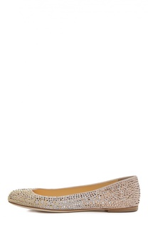 Замшевые балетки с заклепками Giuseppe Zanotti Design