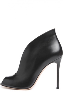 Кожаные ботильоны Vamp с открытым мысом Gianvito Rossi