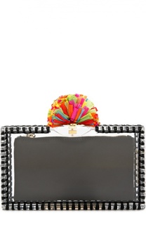 Клатч Pom Pom Pandora с отделкой из рафии Charlotte Olympia