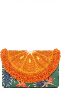 Клатч Orange 70s Black Mini Curved с вышивкой бисером Sarah’s Bag