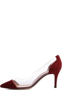 Замшевые туфли Plexi на шпильке Gianvito Rossi