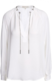 Шелковая блуза с декоративной отделкой Michael Michael Kors