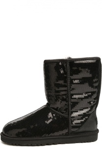 Замшевые полусапоги с пайетками UGG Australia