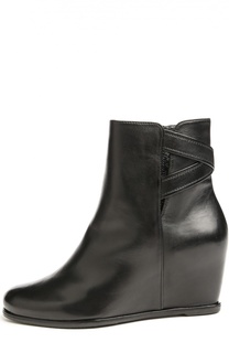 Кожаные ботильоны Fitness на танкетке Stuart Weitzman