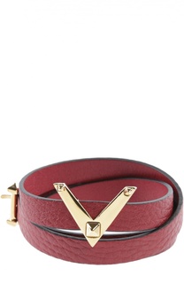 Кожаный браслет с логотипом бренда Valentino