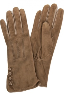 Замшевые перчатки с отделкой из кожи Sermoneta Gloves