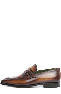 Кожаные лоферы с двумя пряжками Berluti