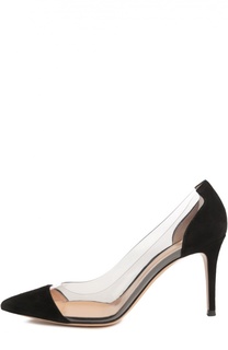 Замшевые туфли Plexi на шпильке Gianvito Rossi
