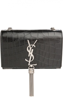 Сумка Monogram small с тиснением под крокодила Saint Laurent