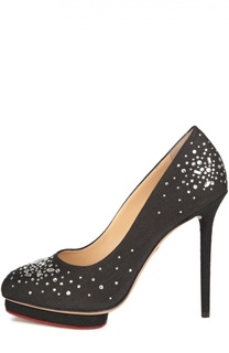 Туфли Bejewelled Dotty из фактурной ткани Charlotte Olympia