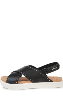 Кожаные сандалии с заклепками DKNY