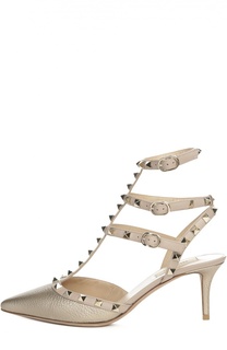 Кожаные туфли Rockstud на шпильке Valentino