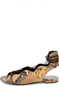 Кожаные сандалии Nu Pied на шнуровке Saint Laurent