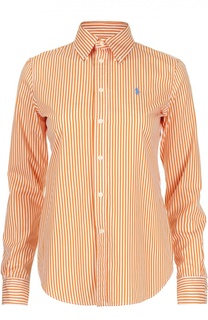 Хлопковая блуза с воротником button down Polo Ralph Lauren