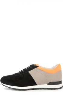 Замшевые кроссовки color block Kiton