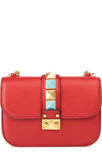 Сумка Glam Lock на цепочке с шипами из бирюзы и металла Valentino