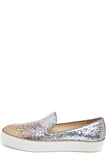 Слипоны Biarritz с глиттером с круглым мысом Stuart Weitzman