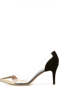 Туфли Plexi из металлизированной кожи Gianvito Rossi