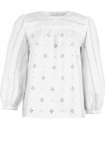 Хлопковая блуза с укороченным рукавом и перфорацией Marc Jacobs