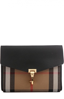 Кожаная сумка Macken small с отделкой из клетчатого текстиля Burberry