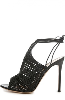 Плетеные босоножки Simone на шпильке Gianvito Rossi