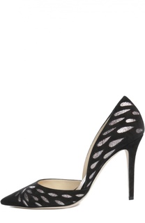 Замшевые туфли Darylin с глиттером Jimmy Choo
