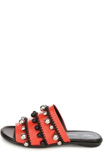 Кожаные шлепанцы с бусинами Proenza Schouler