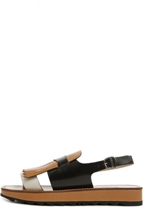 Кожаные сандалии с бахромой Santoni