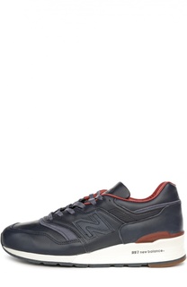Кожаные кроссовки с нейлоновыми вставками New Balance