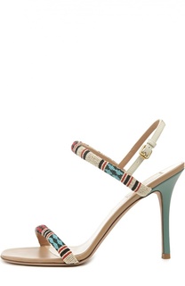 Босоножки Glam Tride с бисером на шпильке Valentino