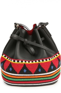 Сумка Daliah Bucket Africa с вышивкой бисером Les petits joueurs