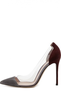 Замшевые туфли Plexi на шпильке Gianvito Rossi