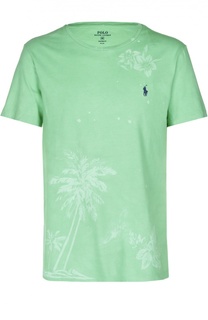 Хлопковая футболка джерси с принтом Polo Ralph Lauren