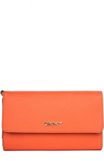 Кожаное портмоне с клапаном DKNY