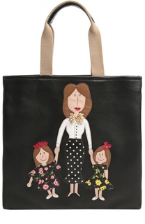 Кожаная сумка Maria с аппликацией Dolce &amp; Gabbana