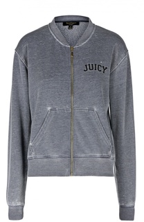 Куртка на молнии с карманами и контрастной надписью Juicy Couture