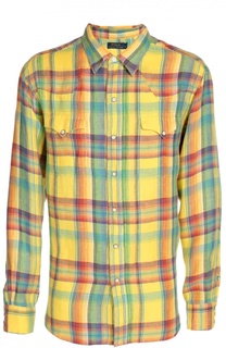Льньная рубашка в клетку Madras Polo Ralph Lauren