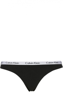 Хлопковые трусы с логотипом бренда Calvin Klein