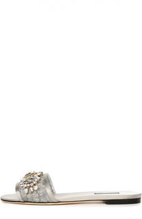 Кружевные шлепанцы Bianca с кристаллами Dolce &amp; Gabbana