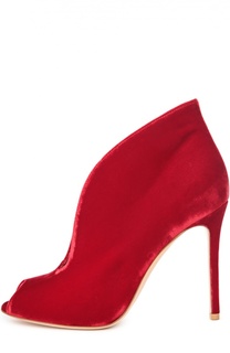 Бархатные ботильоны Vamp с открытым мысом Gianvito Rossi