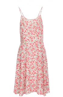 Льняное приталенное мини-платье с цветочным принтом Polo Ralph Lauren