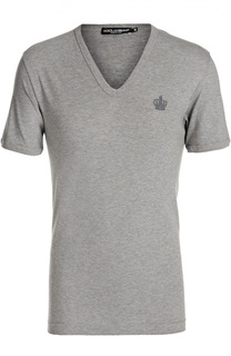 Футболка джерси с аппликацей на груди Dolce & Gabbana