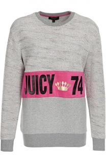 Хлопковый свитшот с контрастной надписью Juicy Couture
