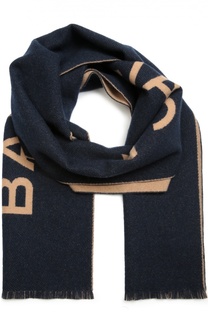 Кашемировый шарф с булавкой и логотипом бренда Balenciaga