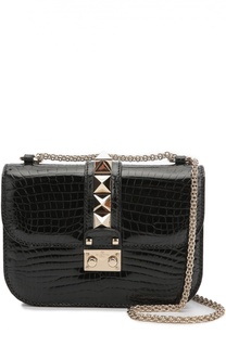 Сумка Glam Lock small из кожи крокодила Valentino